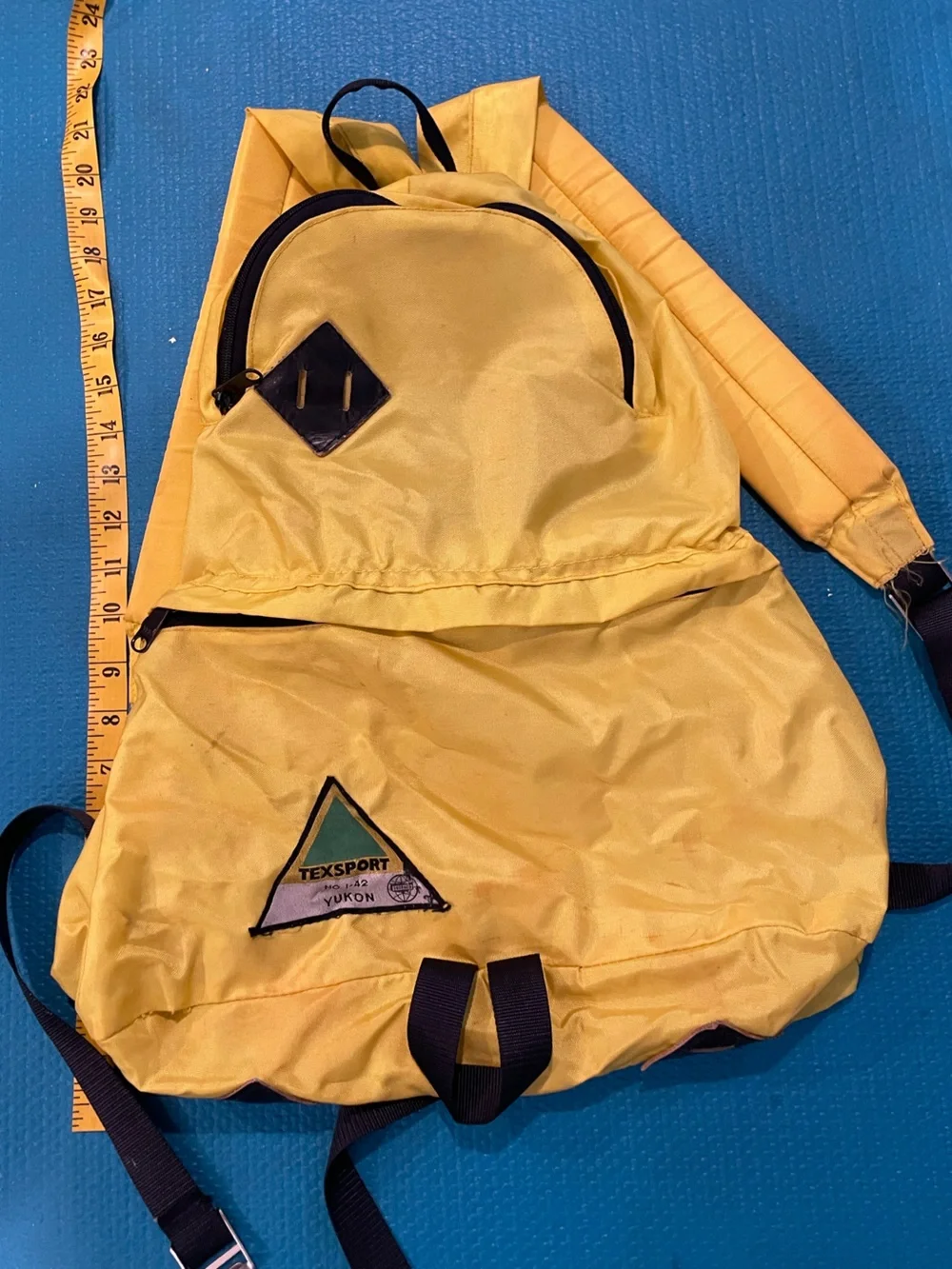 Vintage Neon Yellow TexSport Yukon 2 Pocket Small Backpack